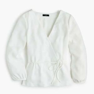 J.Crew Drapey Crepe Faux Wrap Top Size 2P